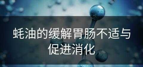 蚝油的缓解胃肠不适与促进消化